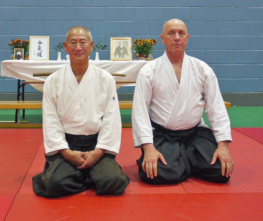 Shigemi Inagaki Shihan and Andy Hathaway Sensei in front of the kamiza